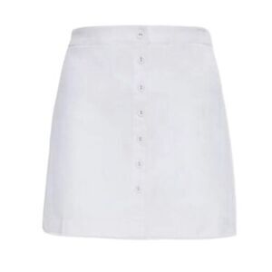 White Button Up Denim Miniskirt, Medium chicsportif preppy